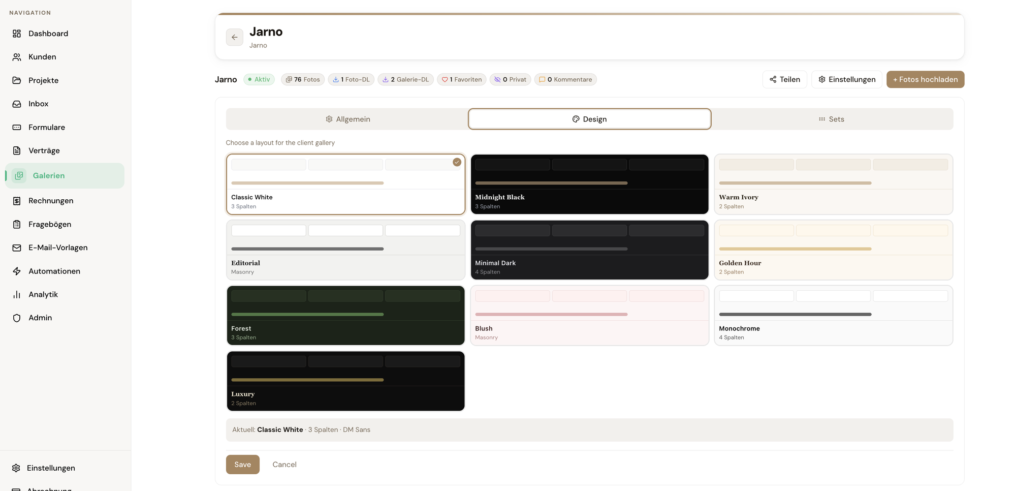 Fotonizer gallery theme picker